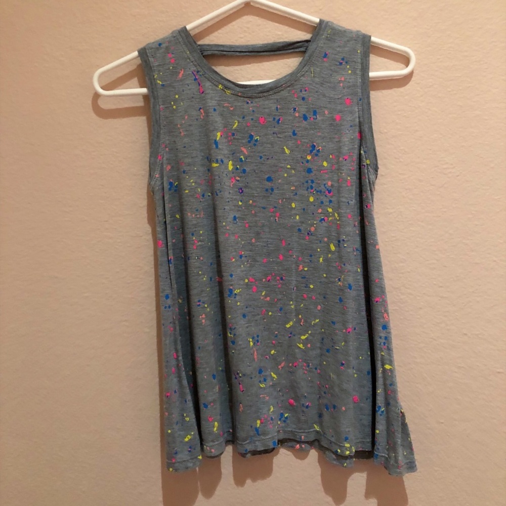 Girls Rainbow Splatter Paint Tank Top